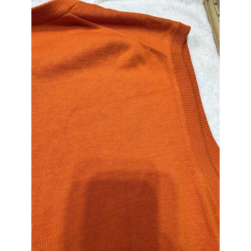 Chaps Mens Sz 2xlSweater Vest Sleeveless Sweater Orange 100% Cotton Preppy NWT - Picture 11 of 11